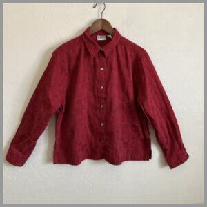 Chicos 2 Top Large Red Silk Blend